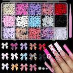 Tatiwoo bow nail charms front view in organizer box