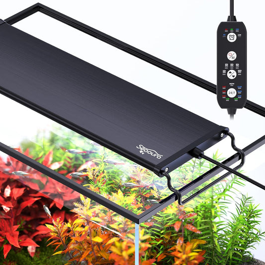 Seaoura 24/7 LED aquarium light front view for freshwater tanks