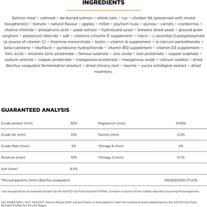 Go Solutions digestion and gut health all life stages kibble ingredients list