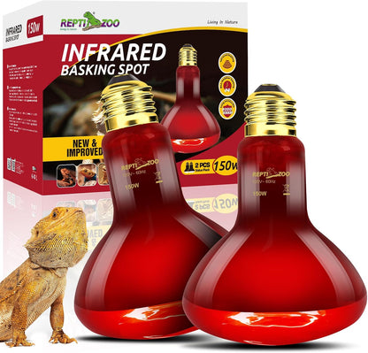 REPTI ZOO Reptile 50W Infrared Heat Lamp Bulb,2 Pack Infrared Basking Spot Light for Reptiles & Amphibian,Bearded Dragon,Leopard Gecko,Turtle,Lizard,Chickens | Pet Brooders Night Heat Lamp - Image 10