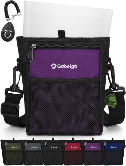 Gobeigo Dog Treat Pouch, Magnetic Closure & Sealable Silicone Bag Insert, 4-Cup Capacity - Belt Clip/Waist Belt/Crossbody Wear, Clicker Included - Great for Pet Training & Walking (Black) - Image 9