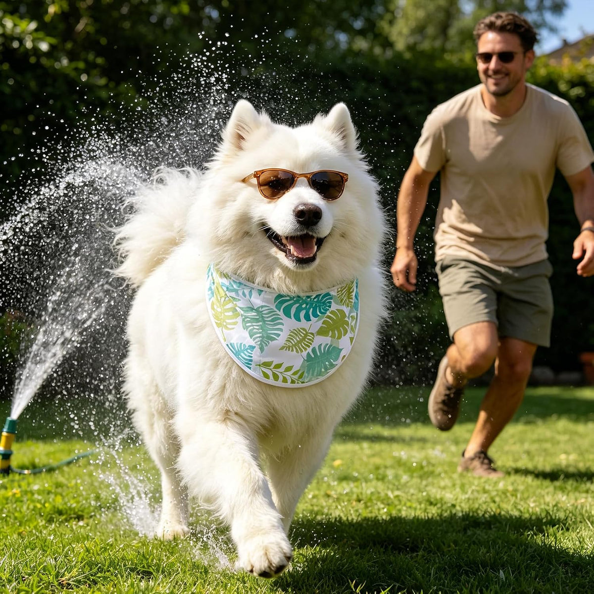 EXPAWLORER Dog Cooling Bandana - 2 Pack Instant Cool Chill Out Dog Scarf, Adjustable Summer Outdoor Ice Neck Cooler Vest, SAP Ice Crystal Powder Physical Cooling Pet Handkerchiefs, Tropical Large - Image 9