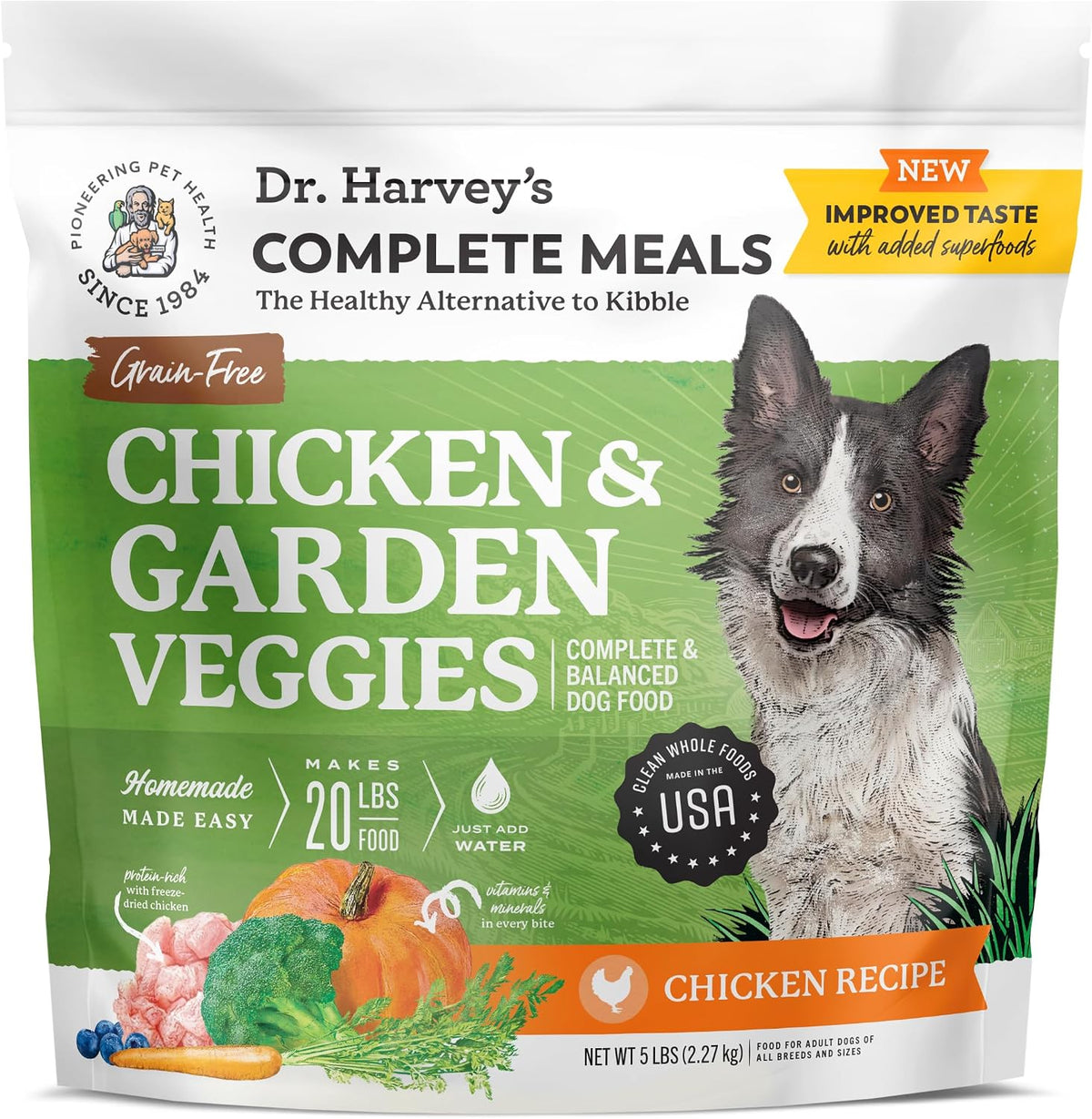 Dr. Harvey's Chicken and Garden Veggies 5 pound bag front view
