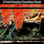 Hamiledyi artificial hanging plants set for gecko and chameleon habitats.