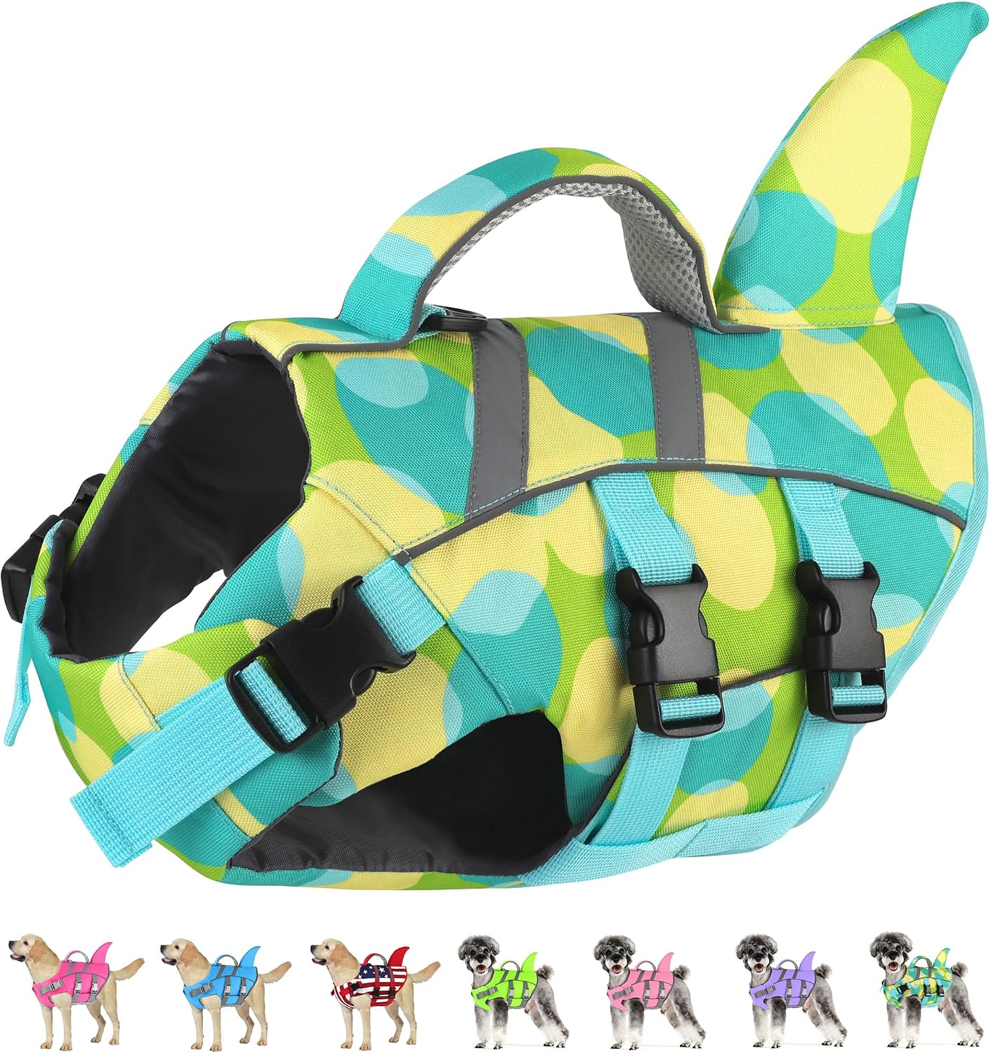 Dogcheer Harness-Style Dog Life Jacket Shark, Reflective American Flag Dog Life Vest for Swimming Boating, High Buoyancy Pet Swim Vest for Small Medium Large Dogs - USA Flag, L - Image 10