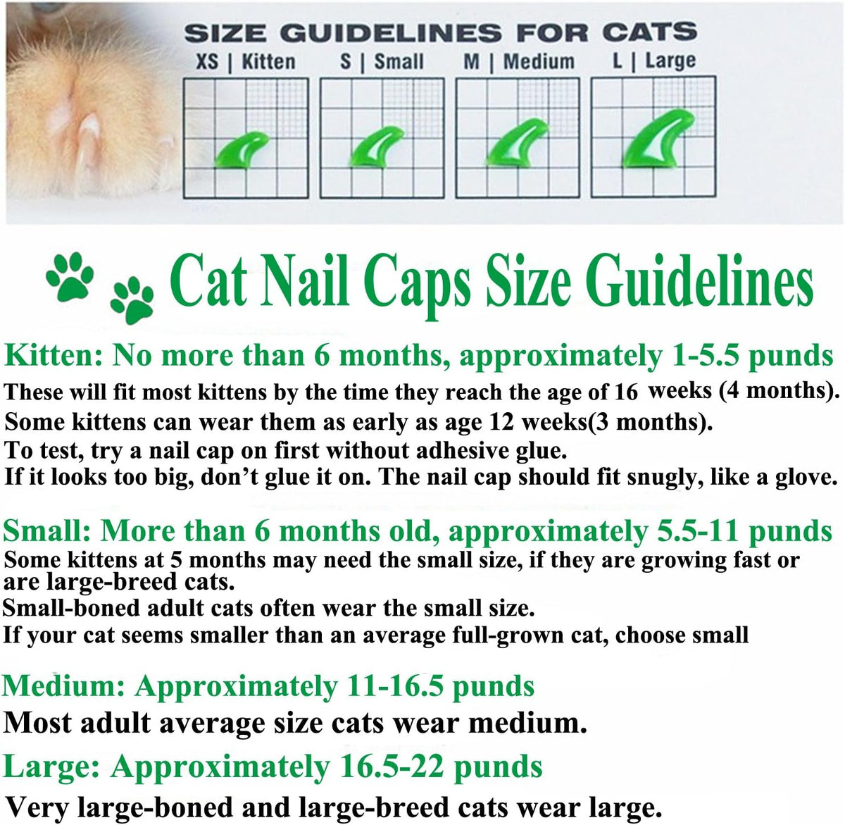 Non-toxic cat paw protection covers in multicolor variety