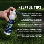 Using dog potty training spray on outdoor grass