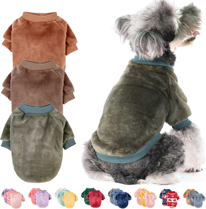 FabriCastle Dog Sweater, 3-Pack Dog & Cat Clothes, Ultra Soft and Warm Pet Jackets XXS XS for Small Dogs Boy & Girl, Winter Pet Apparel Costumes, Puppy Outfits (Grey,Blue,Dark Blue, Small) - Image 10