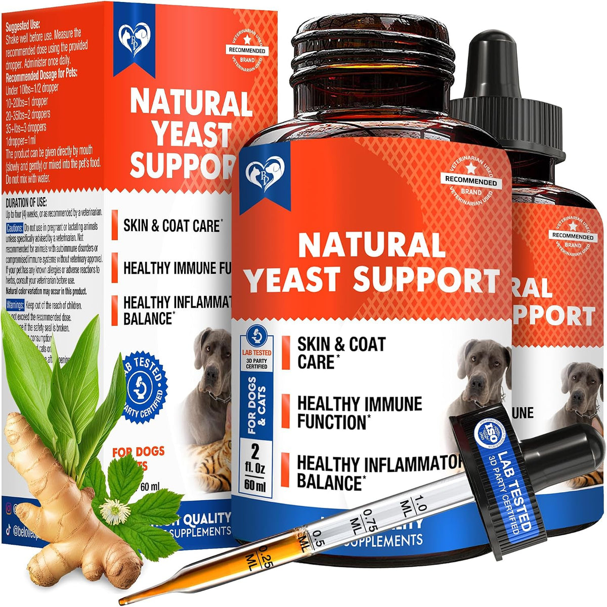 USA imported natural yeast treatment drops for domestic pets