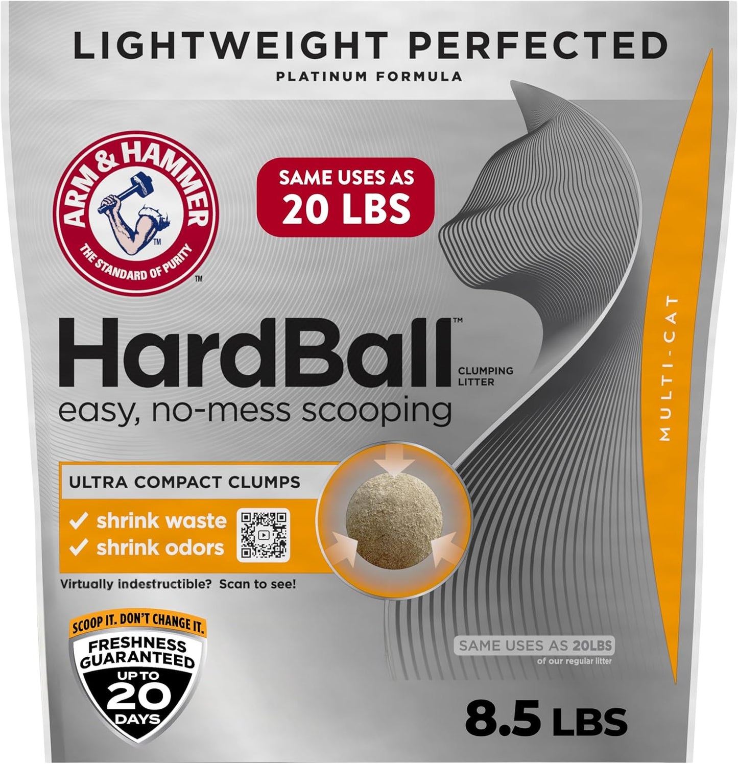 ARM & Hammer Hardball Lightweight 5-in-1 Clumping Cat Litter, 24/7 Odor Control, Long-Lasting Non-Clay & 99.9% Dust-Free Multi-Cat Formula, Garden Bloom Scent, 14.5 Lbs - Image 11