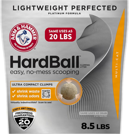 ARM & Hammer Hardball Lightweight 5-in-1 Clumping Cat Litter, 24/7 Odor Control, Long-Lasting Non-Clay & 99.9% Dust-Free Multi-Cat Formula, Garden Bloom Scent, 14.5 Lbs - Image 11