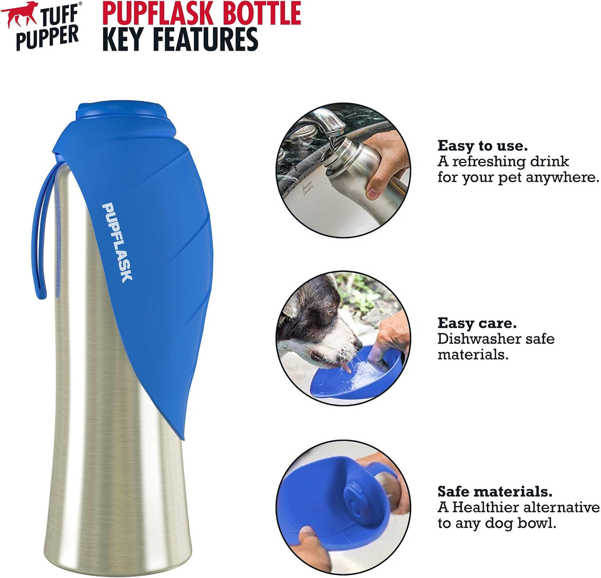 PupFlask Large Dog Water Bottle | 27 or 40 OZ Stainless Steel | Convenient Dog Drink Dispenser | Puppy Travel Water Bowl | Portable Pet Hydration Bottle | Leak Proof | Perfect Size For All Breeds - Image 11