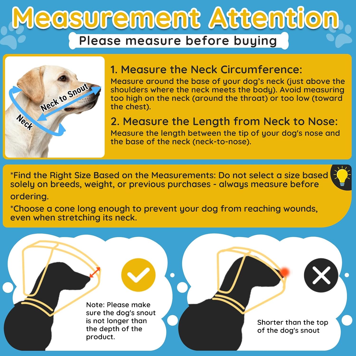 Waterproof transparent protective e collar for large dogs
