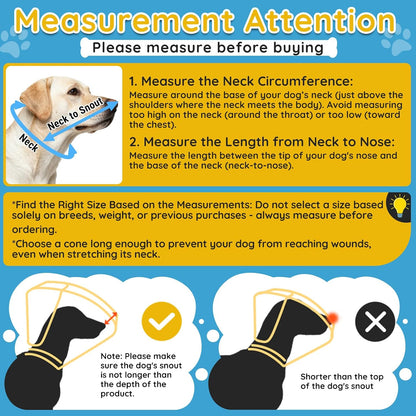 Waterproof transparent protective e collar for large dogs