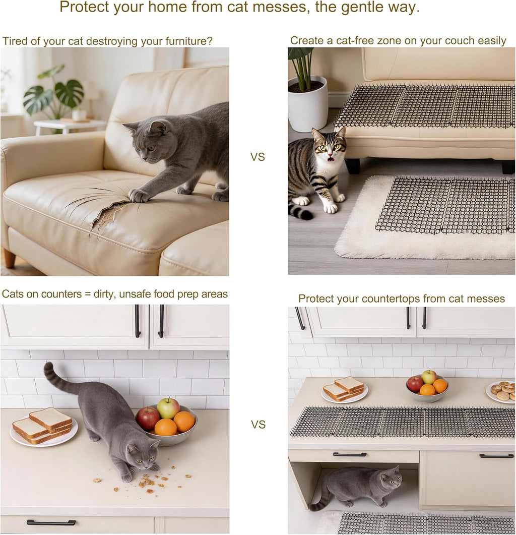 Vtedu cat deterrent mat placed on a sofa for pet protection