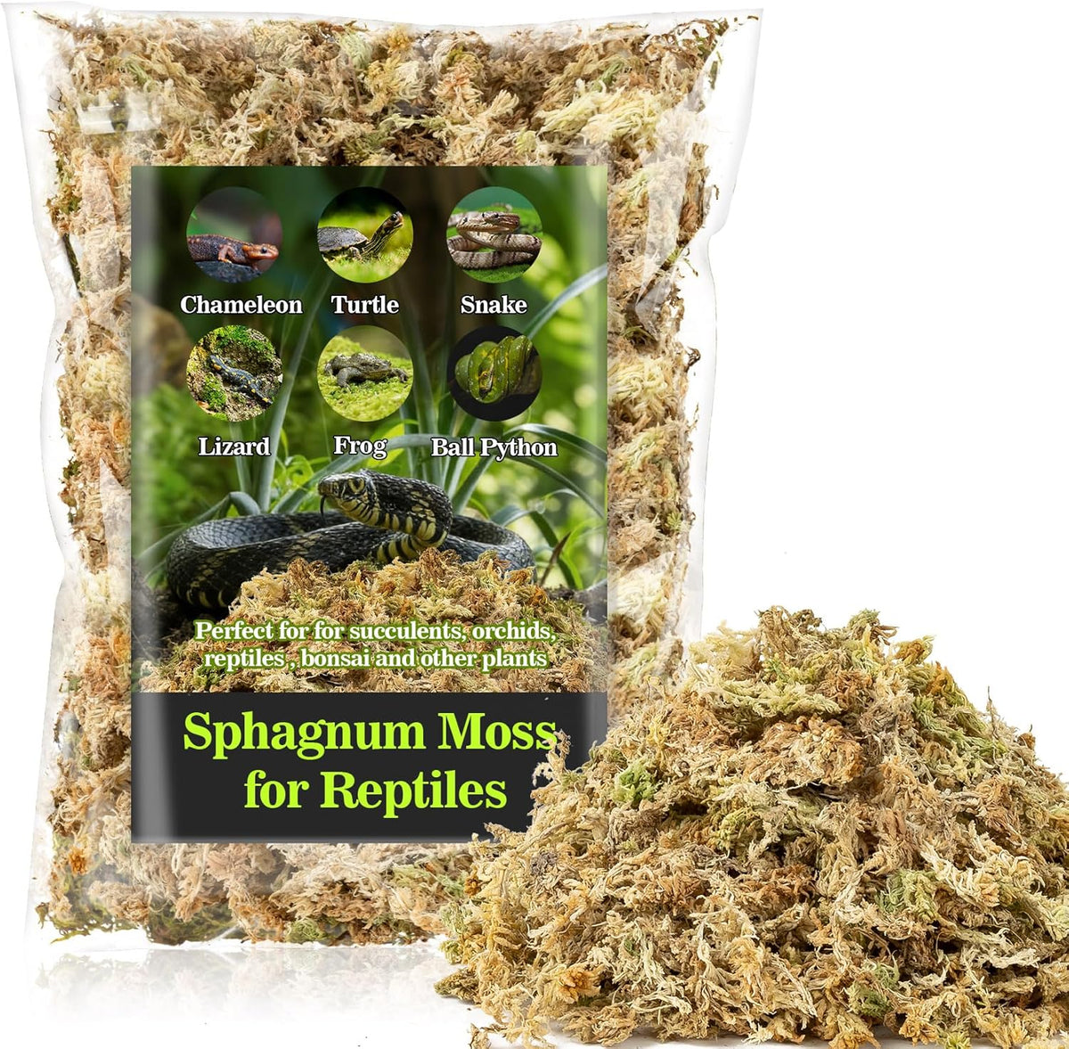Sukh Sphagnum Moss for Reptiles - Terrarium Reptiles Moss Green Dried Peat Moss Habitat Bedding Moss for Snakes Turtle Frog Gecko and Other Reptiles Substrate (5, Ounces) - Image 9