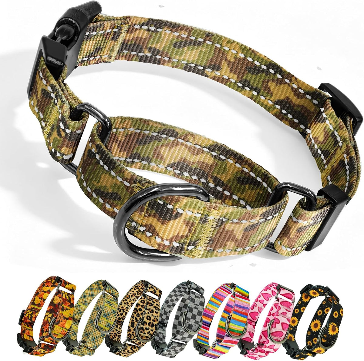 Kazazoo Martingale Collar for Dogs with Quick Release Buckle Adjustable Soft Durable Dog Collar for Medium Dogs No Pull Training Dog Collars-Black Sunflower M - Image 15