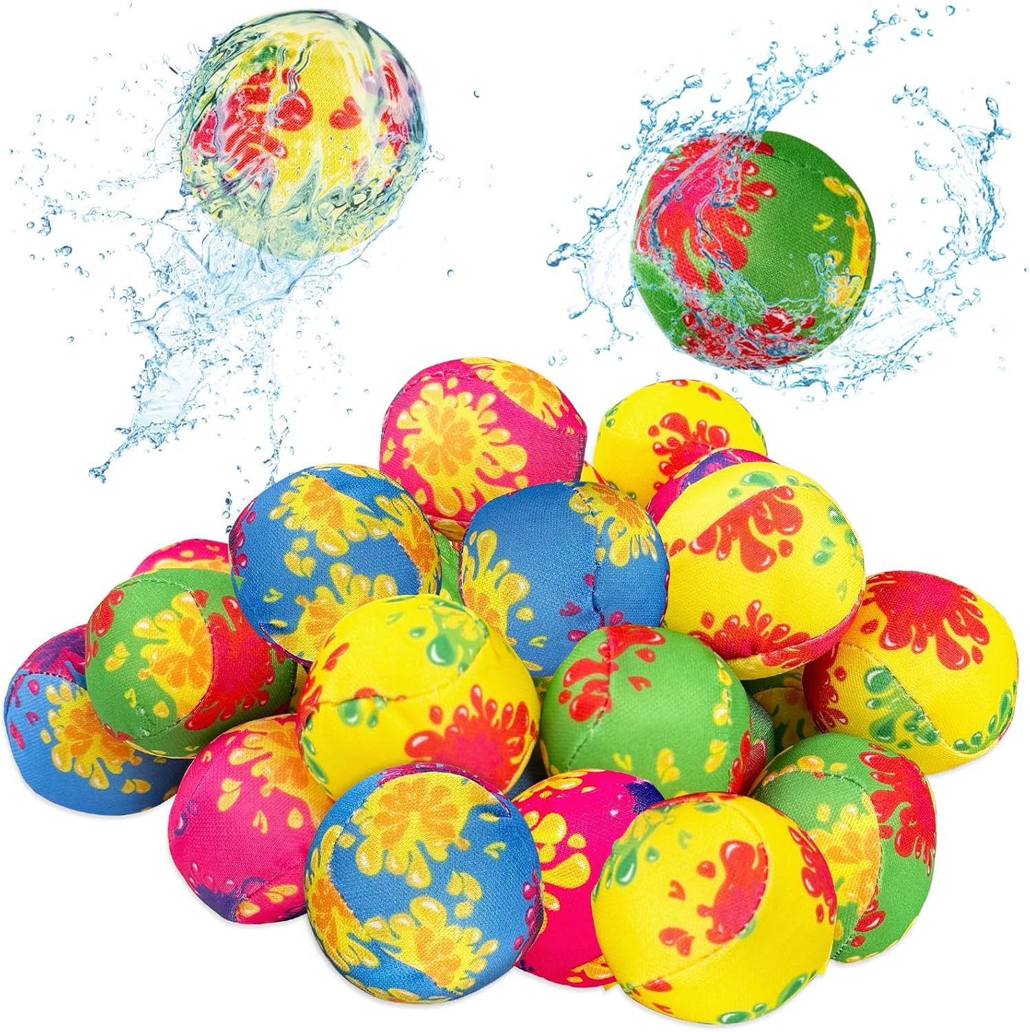 iDeep reusable water splash balls thirty pack front view showing colorful assortment.