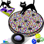 ORSDA Cat Toys, Interactive Fast Rolling Ball in Pouch, Hide and Seek for Indoor Cats, Motion Chirping Activated Moving Ball, 7 Holes Mat Mouse Catching Game - Image 10