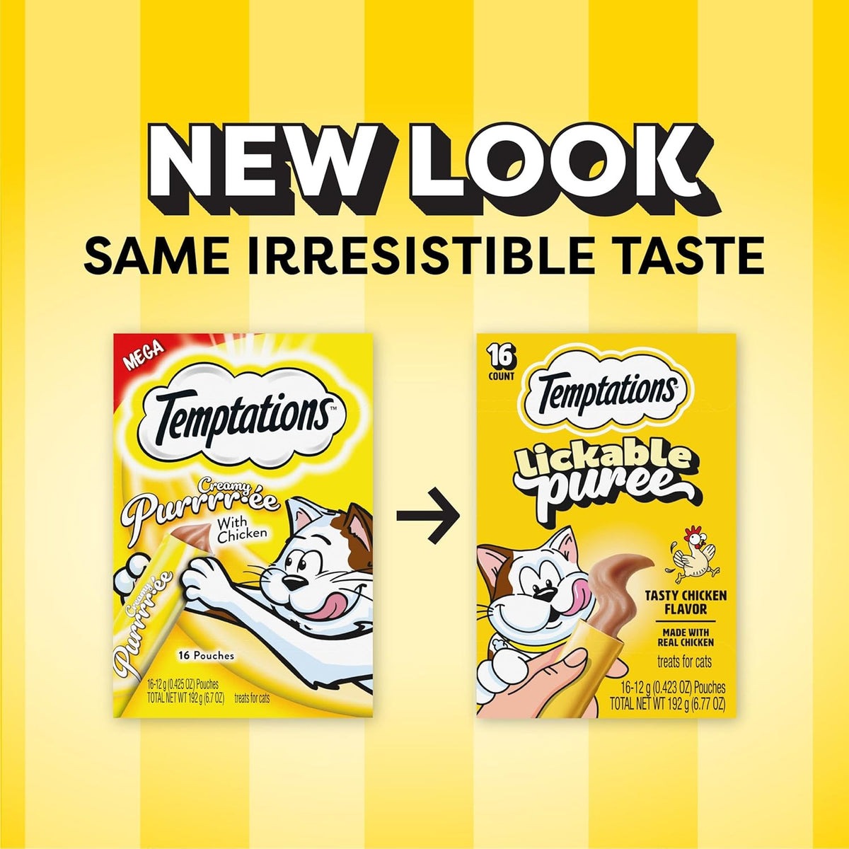 Temptations chicken puree squeezable cat treat tube