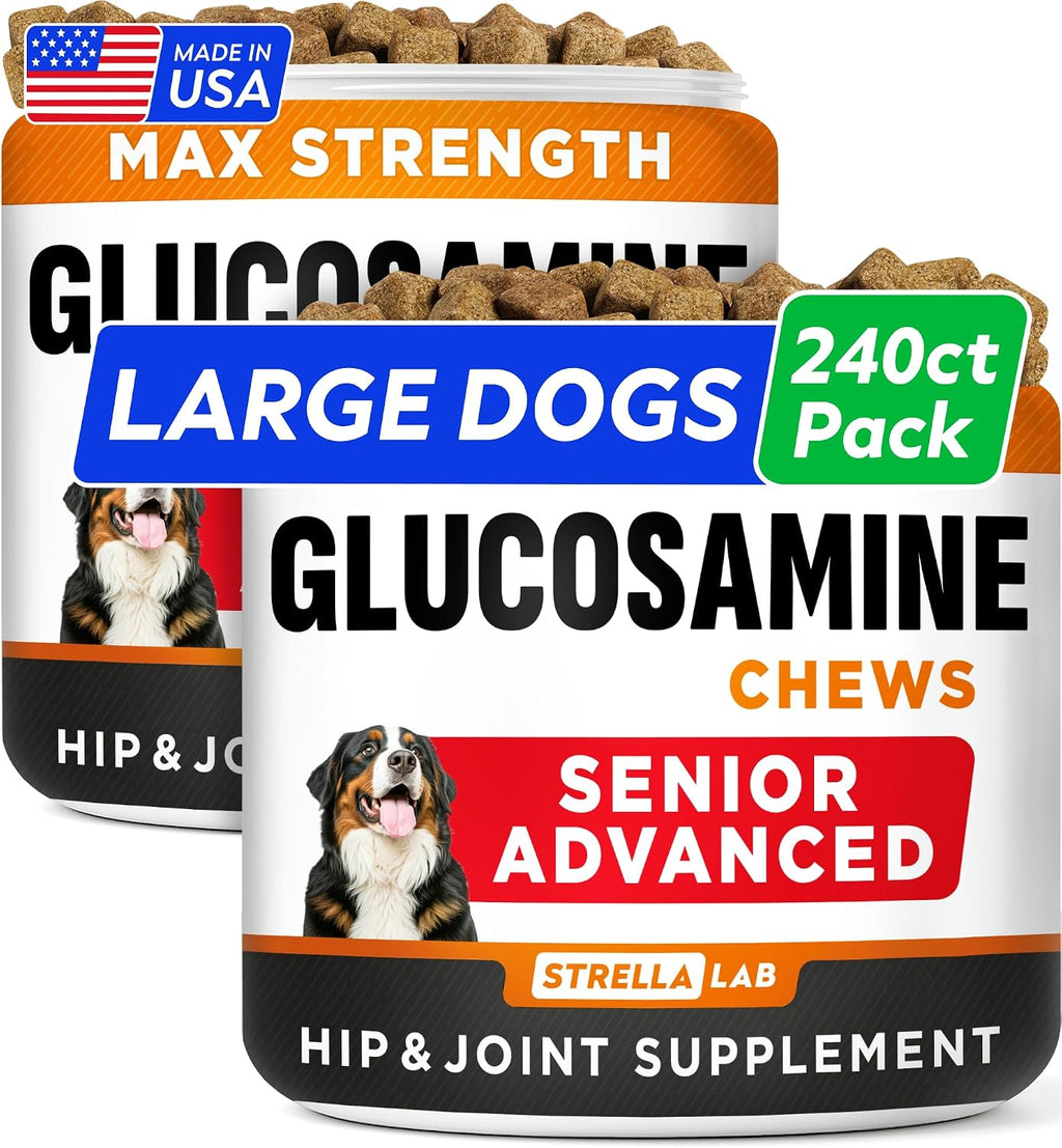 Senior Advanced Glucosamine Chondroitin Joint Supplement for Dogs - Hip & Joint Pain Relief Pills - Large & Small Breed - Hip Joint Chews Canine Joint Health - Dogs&Horses - Bacon Flavor-120Ct - Image 12