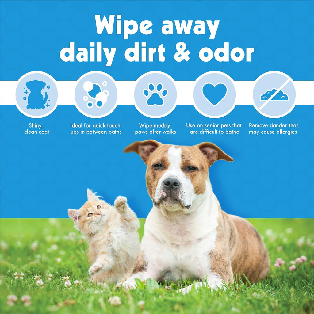 Petkin premium imported grooming wipes back label with usage instructions