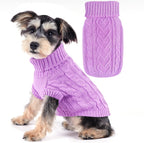 Dog Sweaters for Small Dogs Knit Small Dog Sweater Warm Winter Dog Clothes Girl Turtleneck Puppy Sweater Sleeveless Chihuahua Clothes for Cold Weather Solid Stretchy Pet Cat Outfit (Rose, S) - Image 11