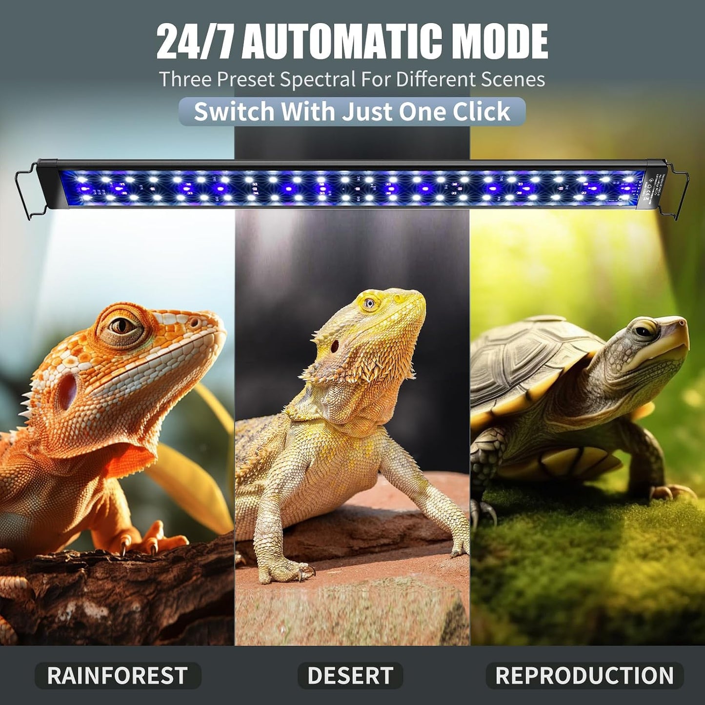 Durable aluminum alloy housing of EnchOrch 18-inch reptile hood light