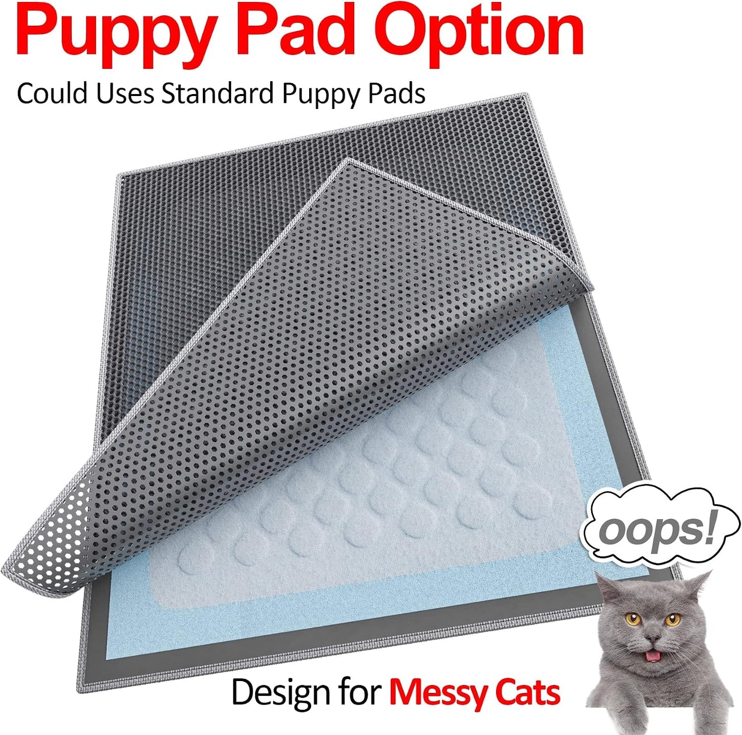 Premium EVA waterproof pet mat showing edge opening design for easy cleaning