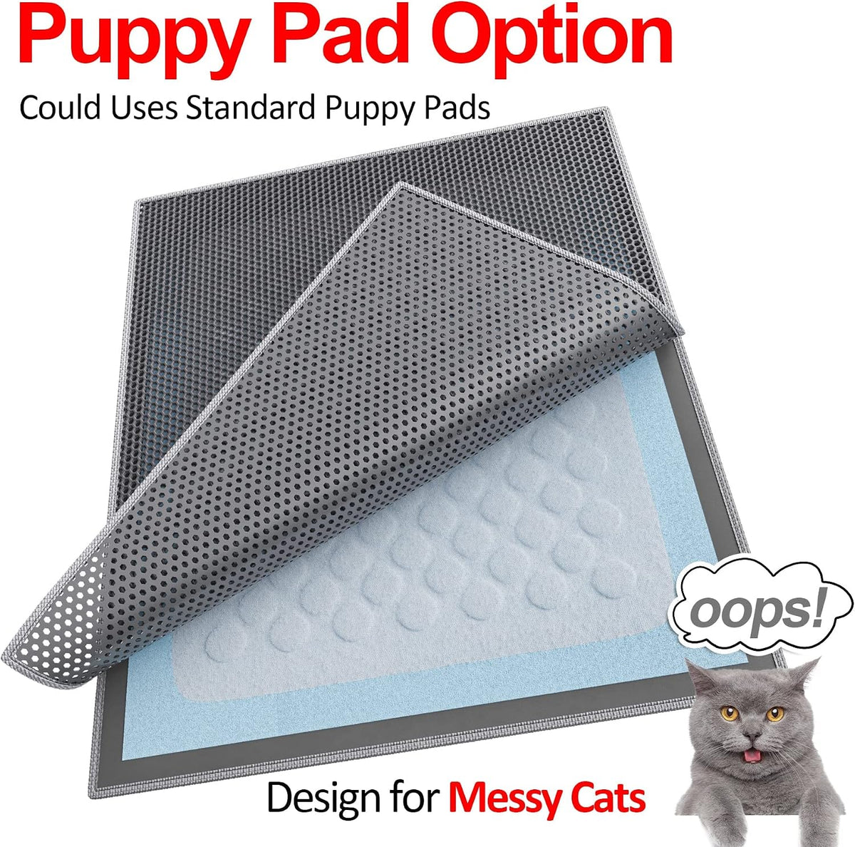 Waterproof EVA bottom layer of Waretary cat litter mat protecting flooring