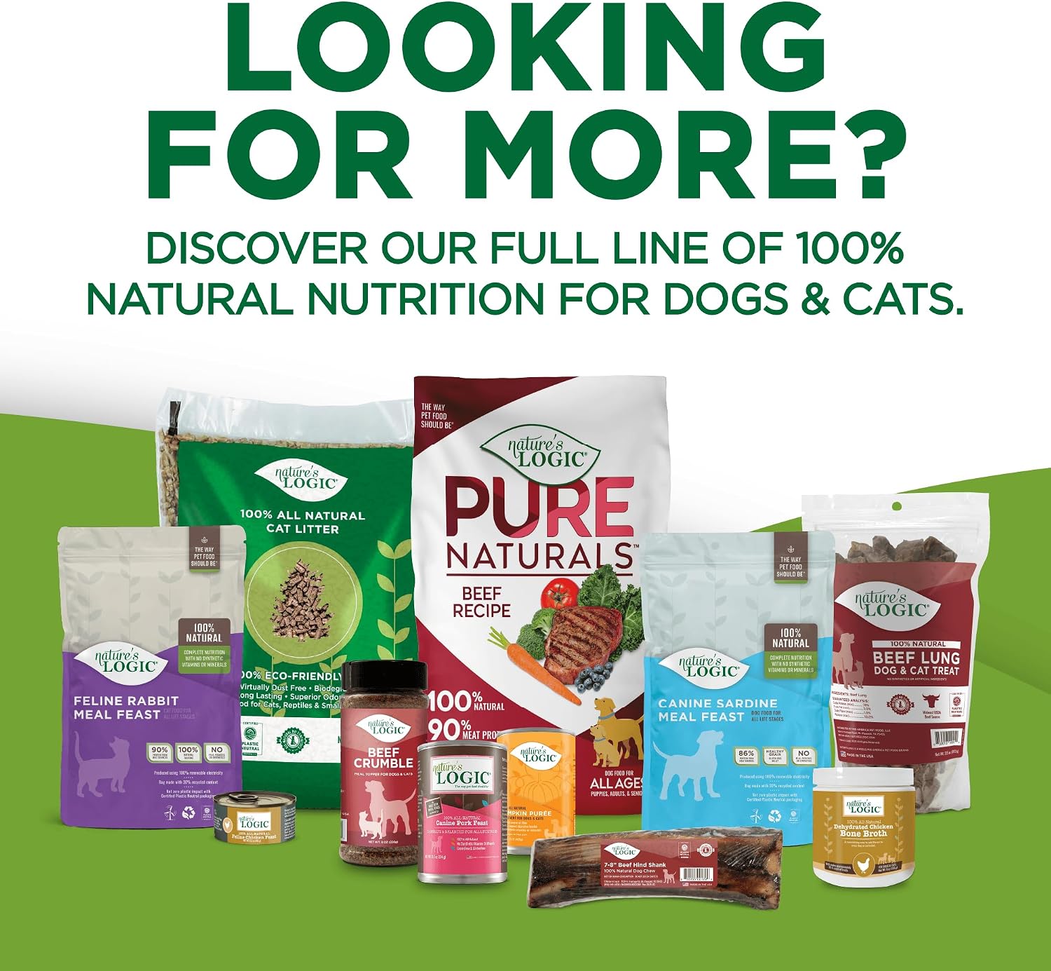 Nature's Logic protein and collagen rich dog bone top perspective