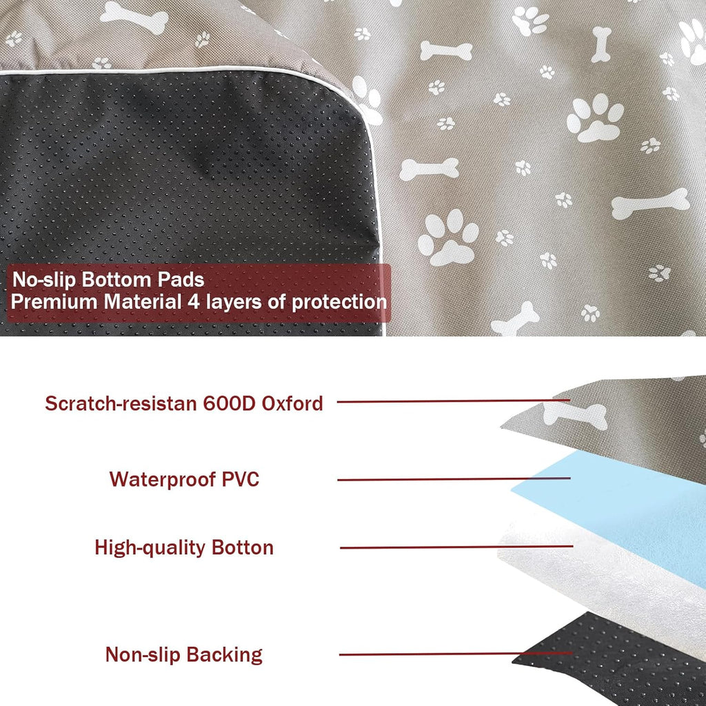 Laozz dog crate pad showing 4-layer waterproof material