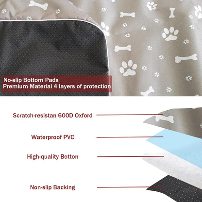 Laozz dog crate pad showing 4-layer waterproof material