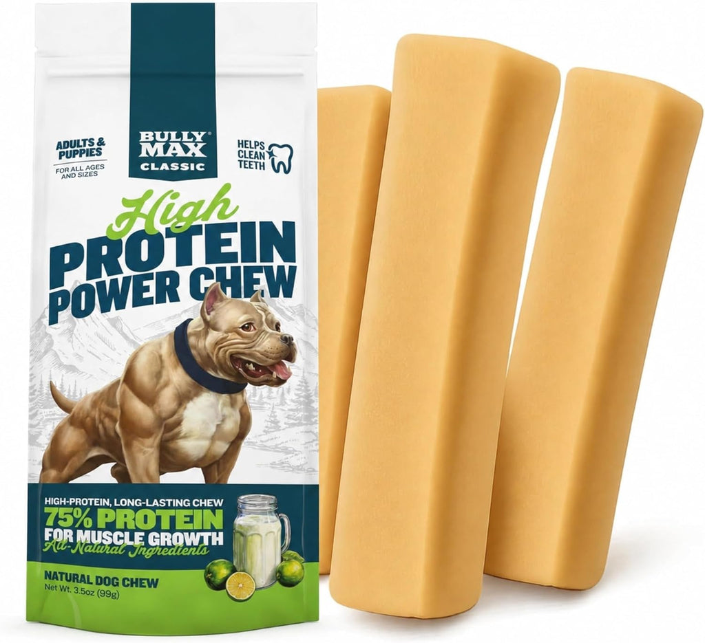 Bully Max High Protein Power Dog Chews - 75% Protein, All-Natural Long Lasting Yak Chews for Aggressive Chewers - Grain-Free Dental Dog Food Treats for Small, Medium & Large Breed Dogs - Lime, 1 Pack - Image 10