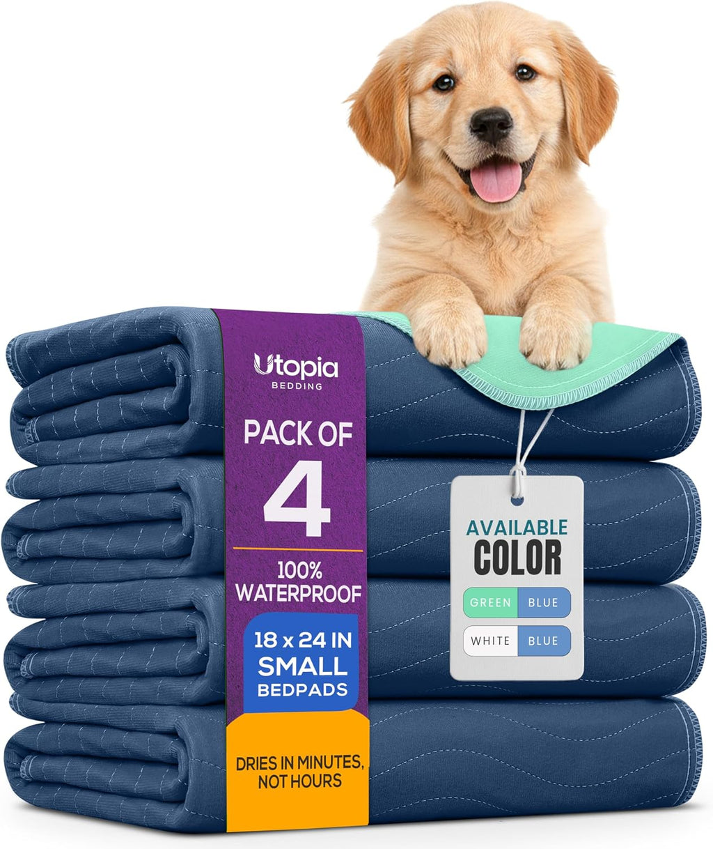 Utopia Bedding Washable Pee Pads for Dogs 34" x 36" (Pack of 4), Waterproof Incontinence Bed Pads for Adults, Elderly and Kids, Heavy Absorbency Pet Training Pads for Sofa and Couch (Green, Blue) - Image 13