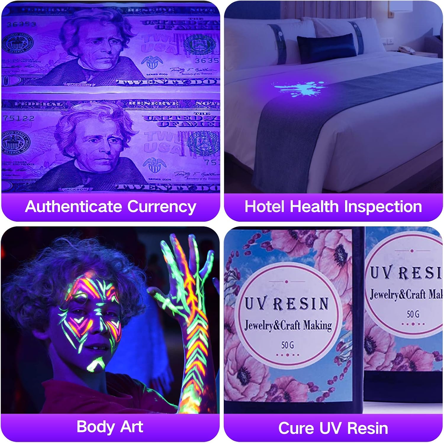 UV Light 395nm Blacklight Flashlight: Vansky 12 LED Black Light Mini Pet Urine Detection for Invisible Dog/Cat Dried Urine Stains on Carpet, Scorpion Finder, Resin Curing - Image 9