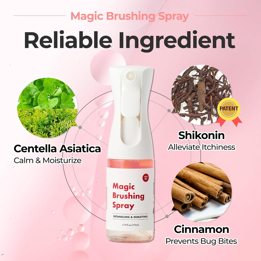No-wash dog conditioner bottle showing the clear solution separation before shaking.