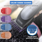 Wahl cordless cat and dog clippers with lithium ion battery performance indicators.