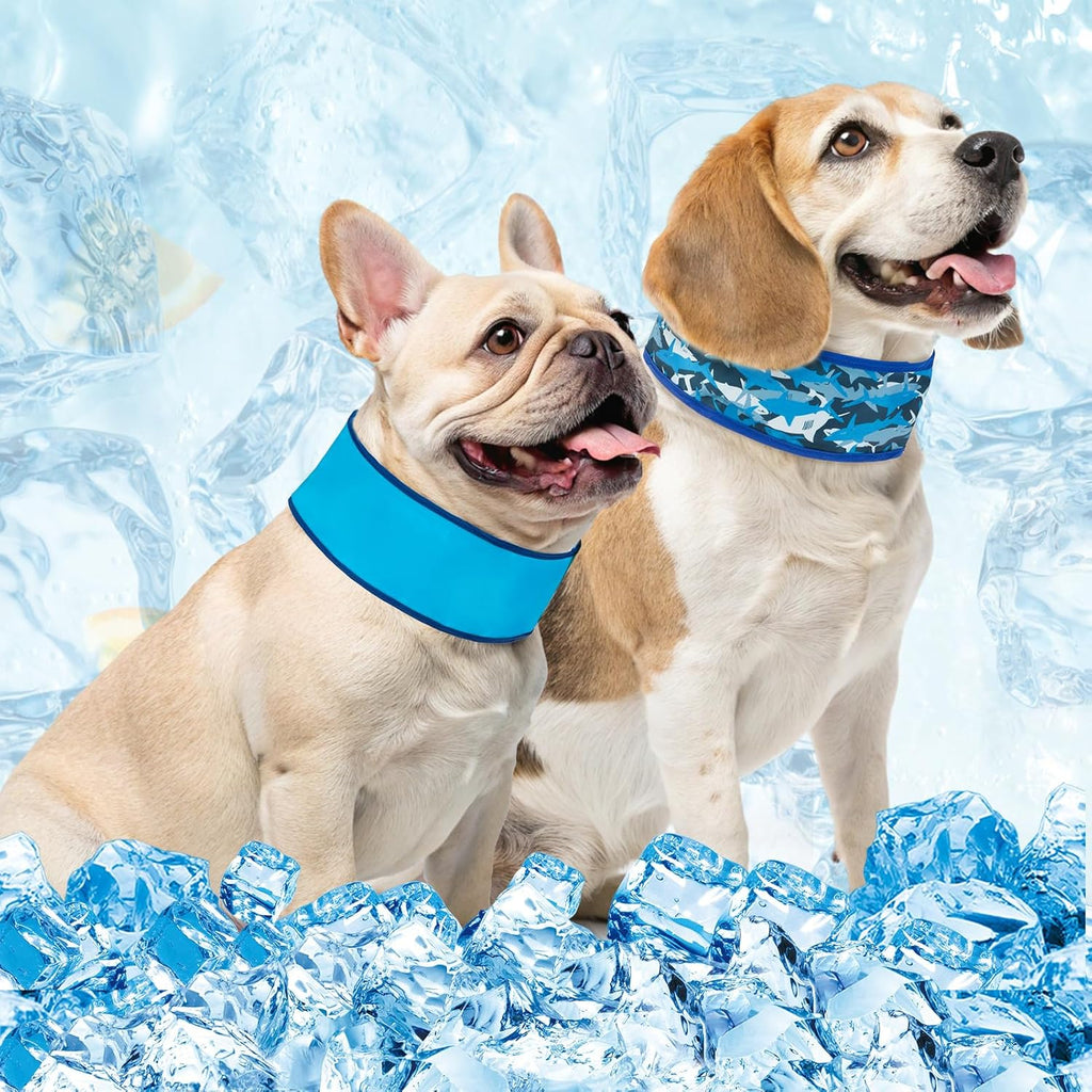 BEAUTYZOO Dog Cooling Bandana,2-Pack Instant Chill Ice Neck Cooler Wrap for Outdoor Summer, Adjustable Reusable Pet Scarf Lasts 2 Hours,Heat Relief Prevent Sunstroke for Medium Large Dogs 17"-22" Blue - Image 9