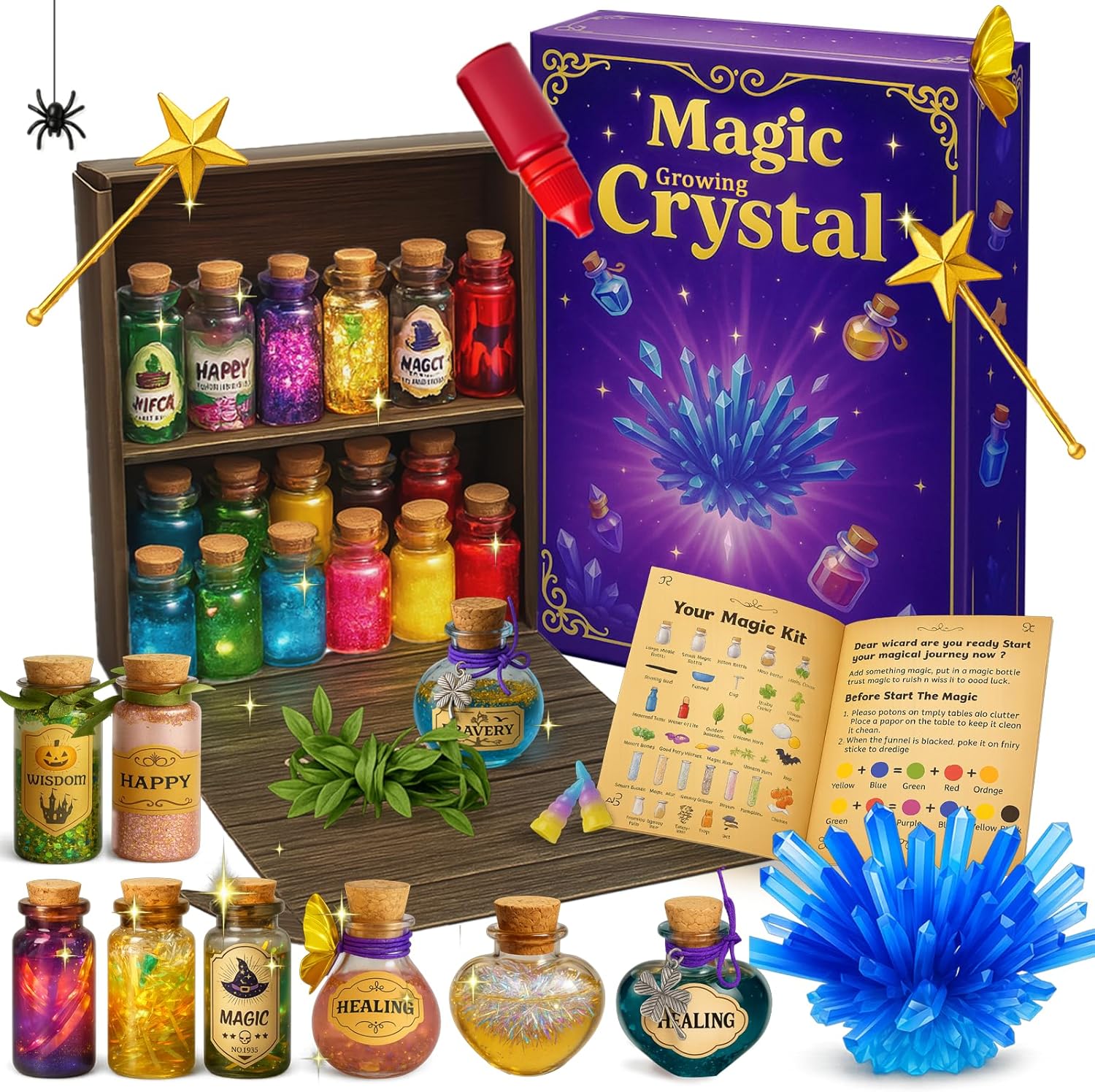 AMIZEY Fairy Potion Kit front packaging view featuring the magic crystal theme box for kids.