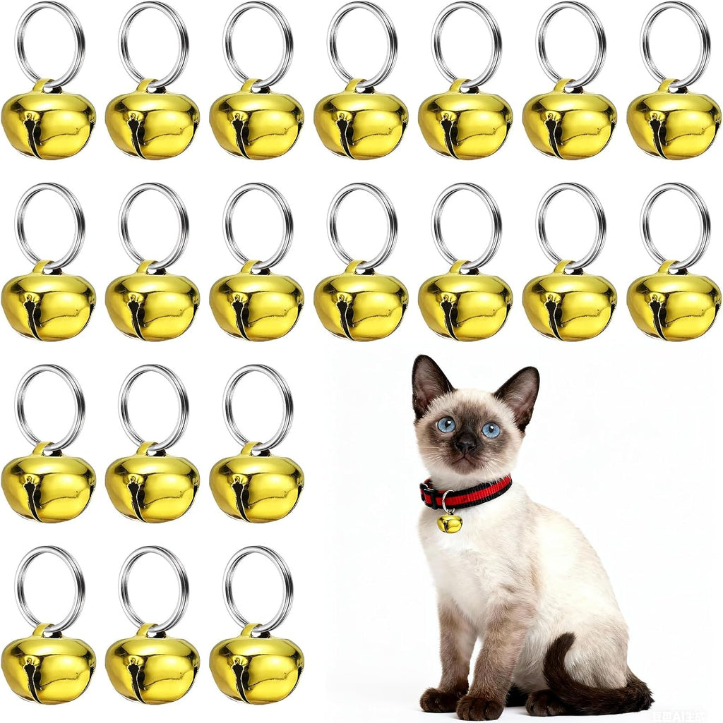 Cat Bells, Small Pets Cross Copper Bells Collars Charm with Key Rings Loud Crisp Sound Anti-Lost - Image 10