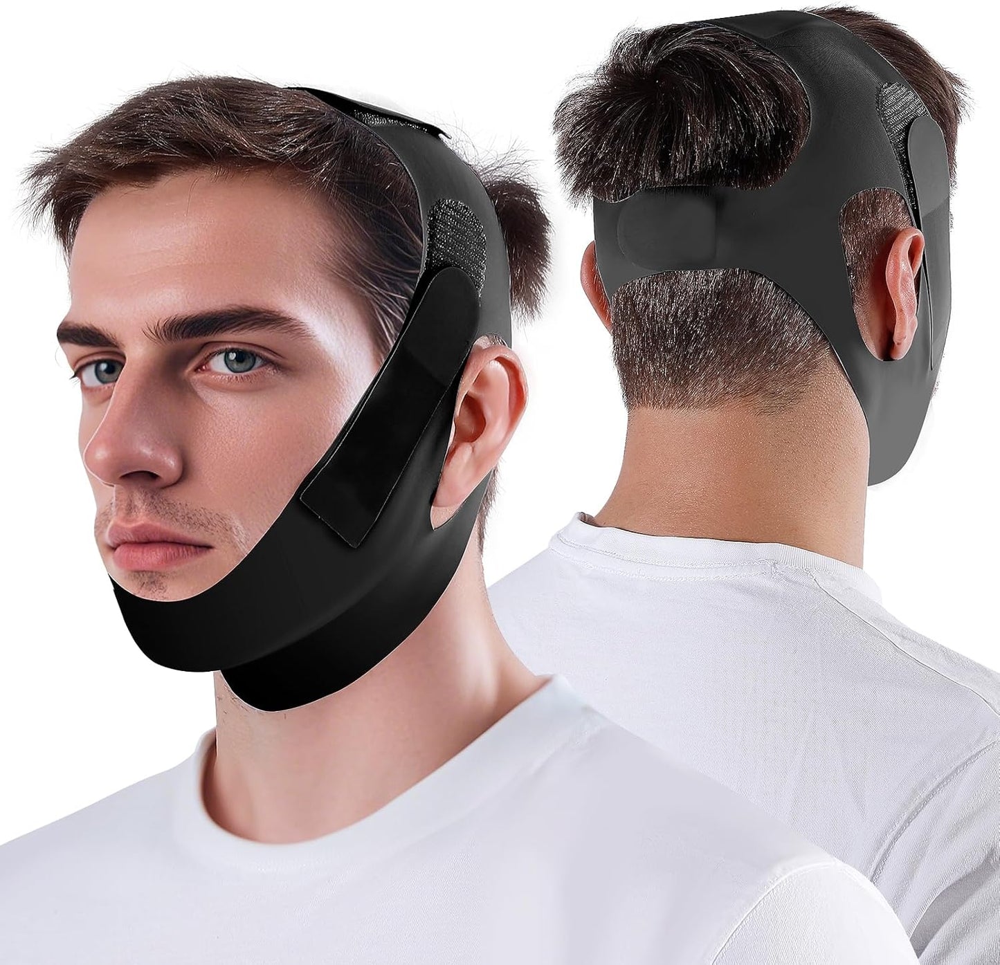 NOIKO Anti Snoring Chin Strap front view showing adjustable fit.