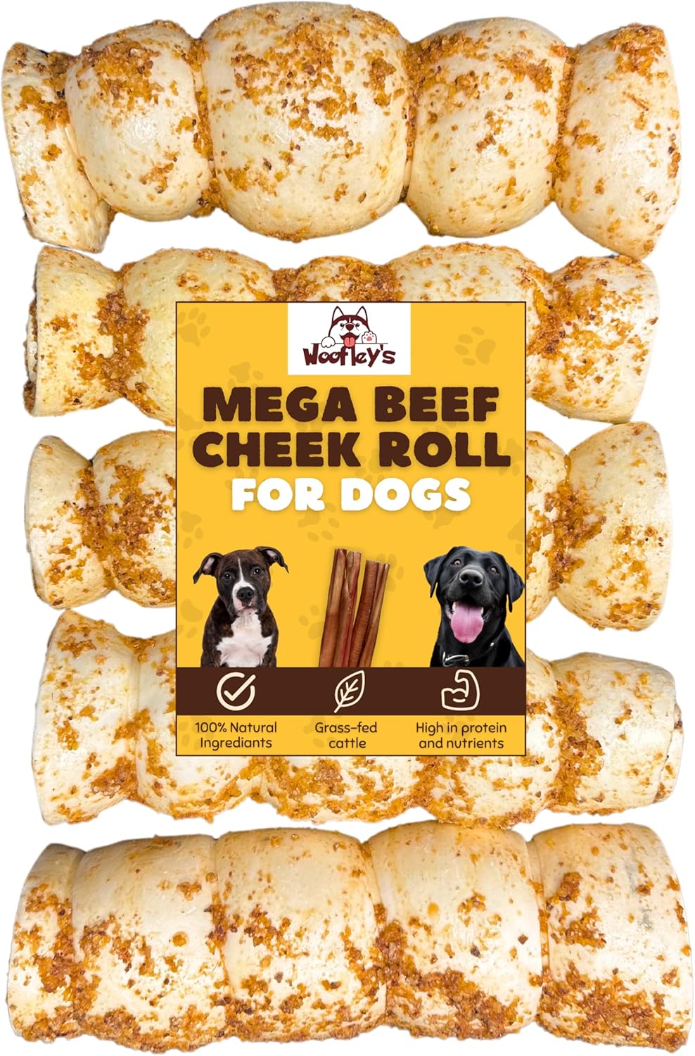 Woofley's 5-6" Buffalo Beef Cheek Roll -(5 Count)- Beef Cheek Rolls for Dogs - Long Lasting Natural Dog Chews - Image 12