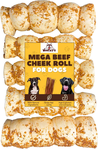Woofley's 5-6" Buffalo Beef Cheek Roll -(5 Count)- Beef Cheek Rolls for Dogs - Long Lasting Natural Dog Chews - Image 12