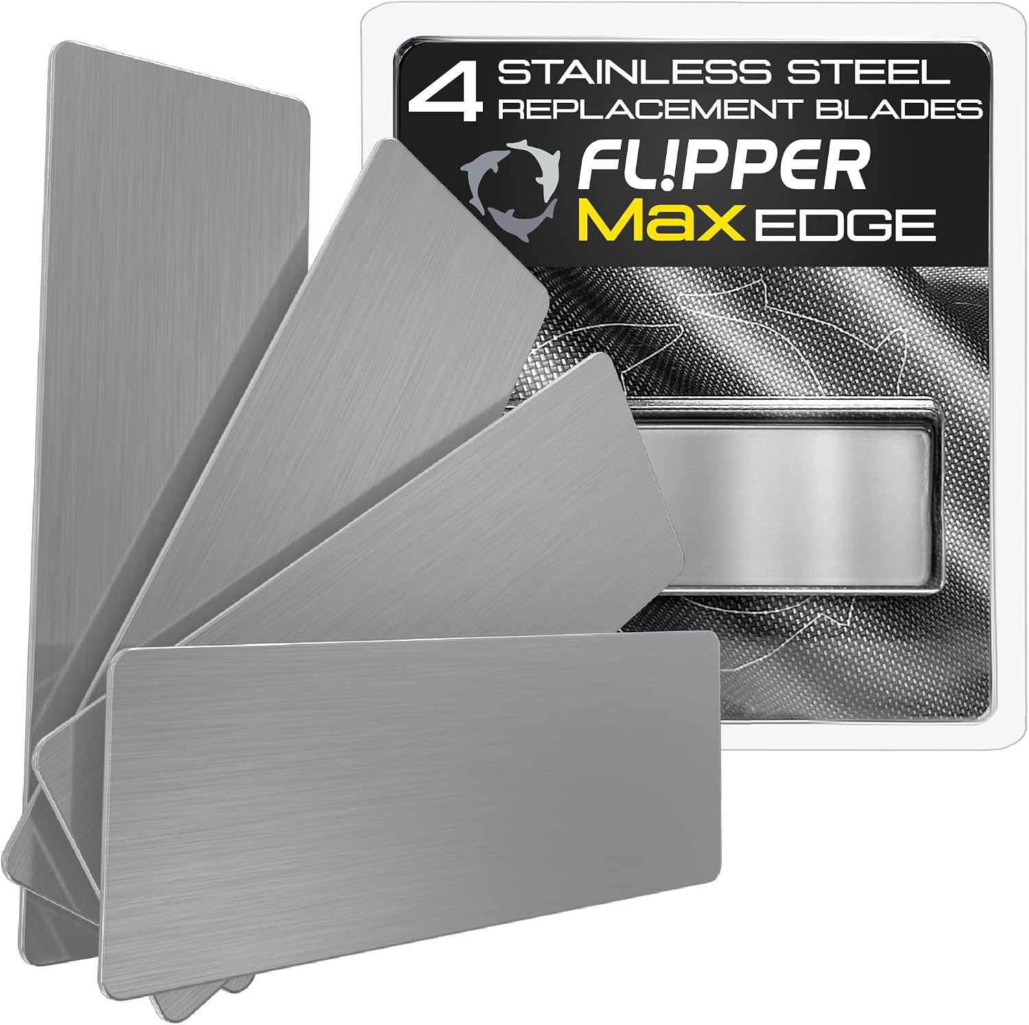 Authentic USA imported aquarium scraper blades four pack assembly.