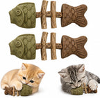 Generic natural catnip and silvervine fishbone chew toy front view