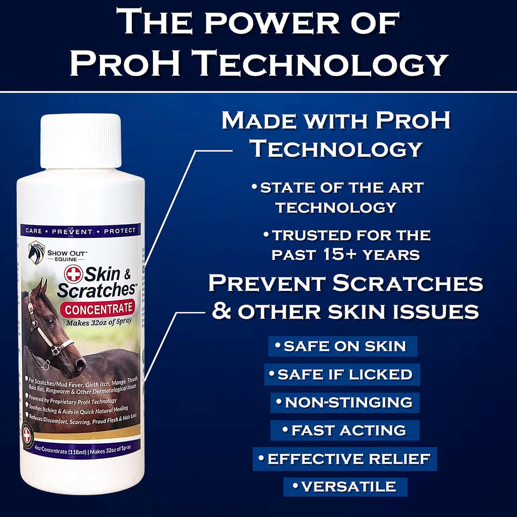 Show Out spray bottle set for equine mud fever treatment