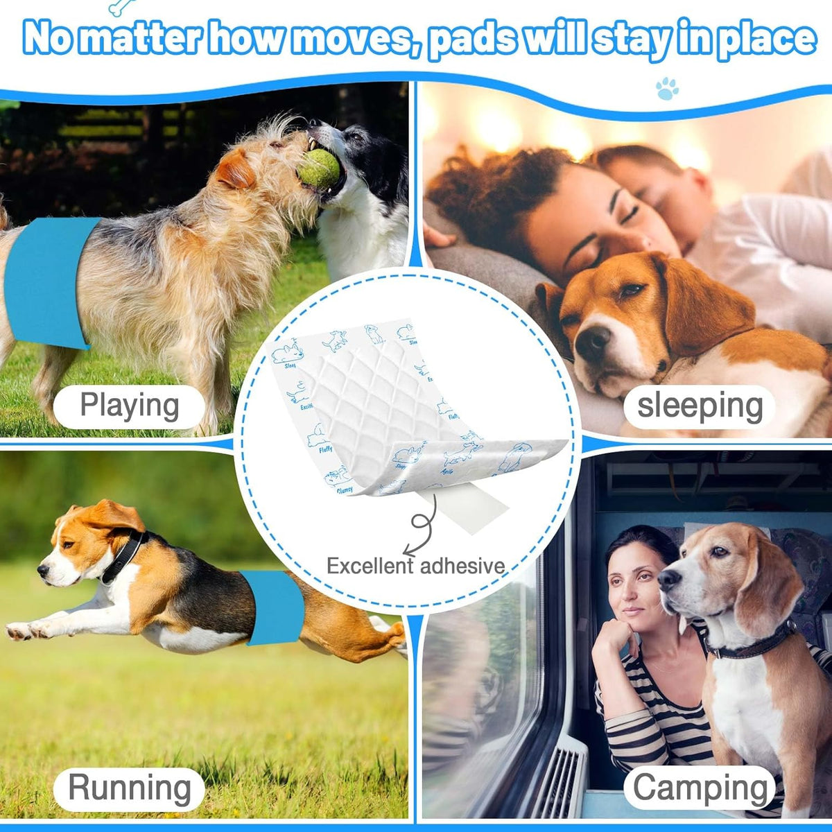 Dog Diaper Liners for Dog Diapers Male and Female 150ct Super Absorption Disposable Booster Pads for Most Reusable Pet Belly Bands, Washable Puppy Diapers Wraps - Image 6