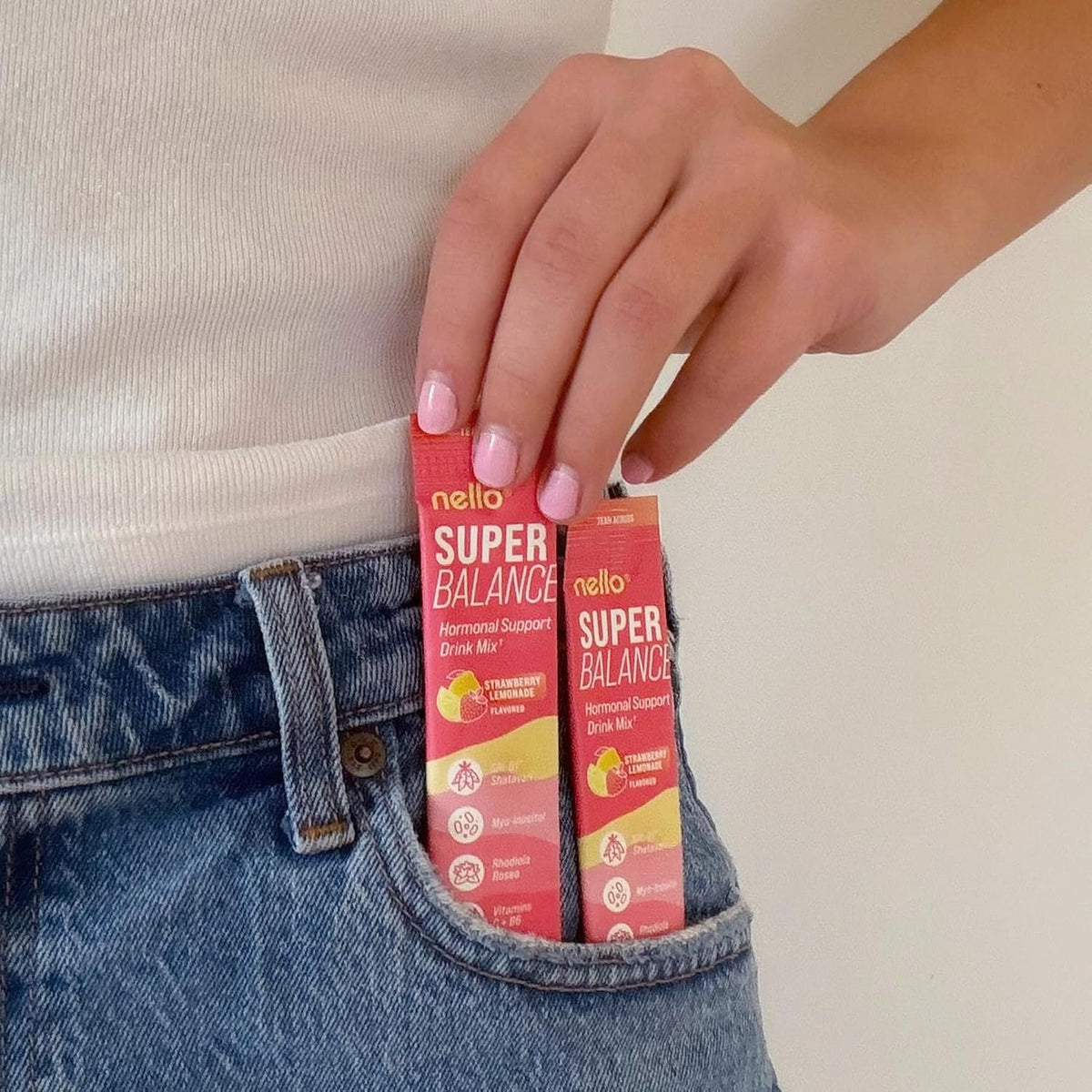 Nello Superbalance Hormonal Support Drink Mix, SRI-81 Shatavari, Myo-Inositol, Rhodiola Rosea, Vitamin C, Magnesium, Theobromine (20 Servings, Strawberry Lemonade) - Image 8