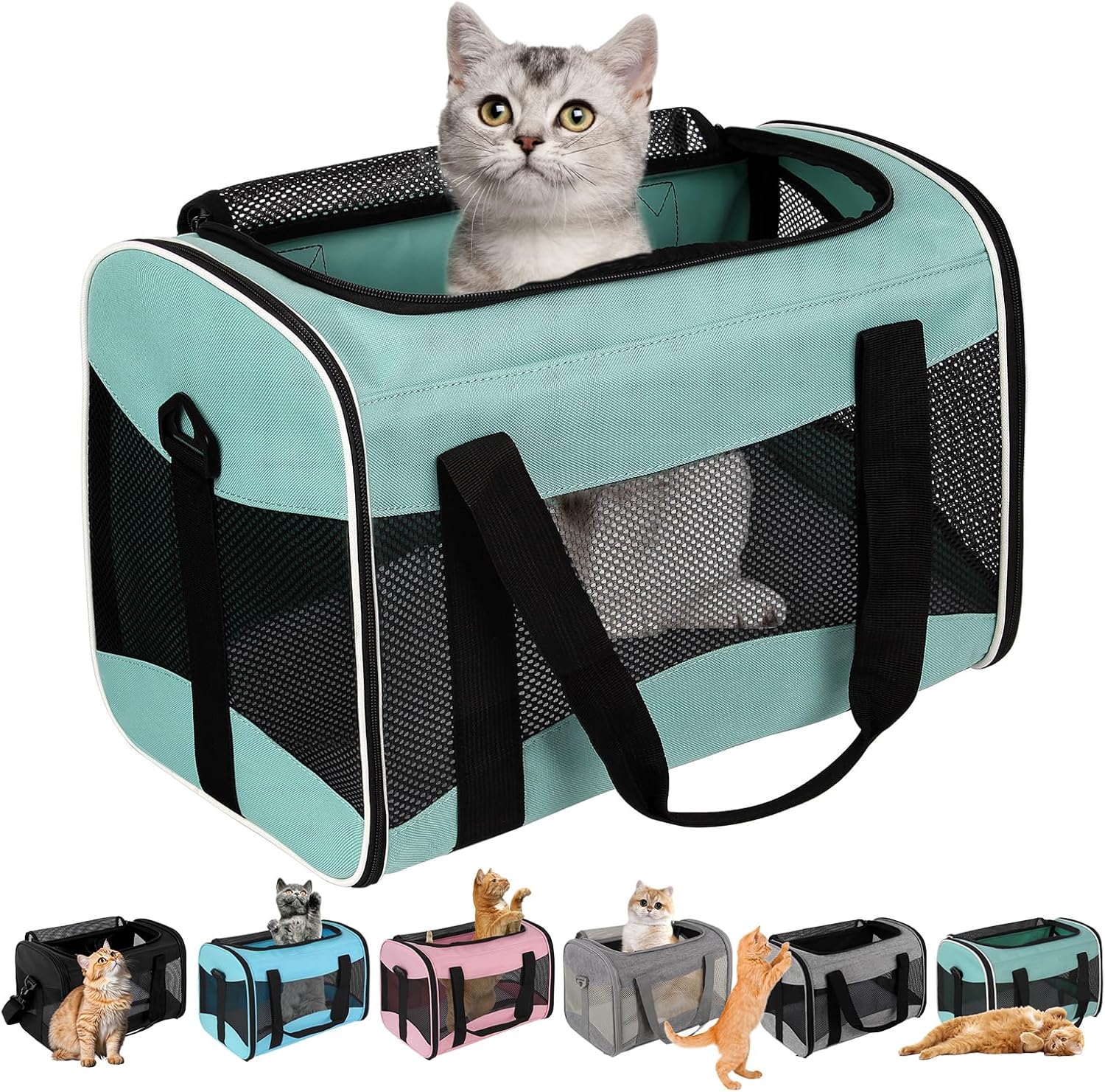 Small Animal Travel, Carrier for Hedgehog Rat Parrot Bird Guinea Pig, Lizards Carrier, Soft Sided Travel Carrier Portable Guinea Pig Up to 10 Lbs (15 * 10 * 10, Green) - Image 12